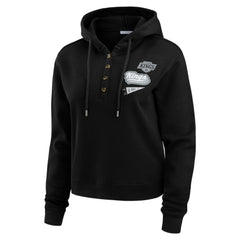 Los Angeles Kings WEAR by Erin Andrews Women's Waffle-Knit Pullover Hoodie - Black - NHL