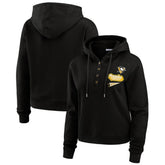 Pittsburgh Penguins WEAR by Erin Andrews Women's Waffle-Knit Pullover Hoodie - Black - NHL