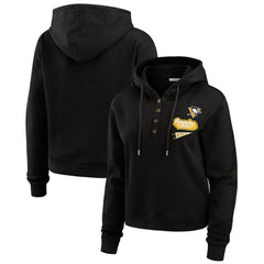 Pittsburgh Penguins WEAR by Erin Andrews Women's Waffle-Knit Pullover Hoodie - Black - NHL