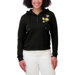 Pittsburgh Penguins WEAR by Erin Andrews Women's Waffle-Knit Pullover Hoodie - Black - NHL