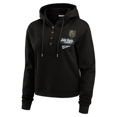 Vegas Golden Knights WEAR by Erin Andrews Women's Waffle-Knit Pullover Hoodie - Black - NHL