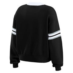 Los Angeles Kings WEAR by Erin Andrews Women's Cropped Lace-Up Sweater - Black - NHL
