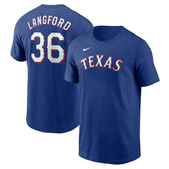 Wyatt Langford Texas Rangers Nike Fuse Name & Number T-Shirt - MLB