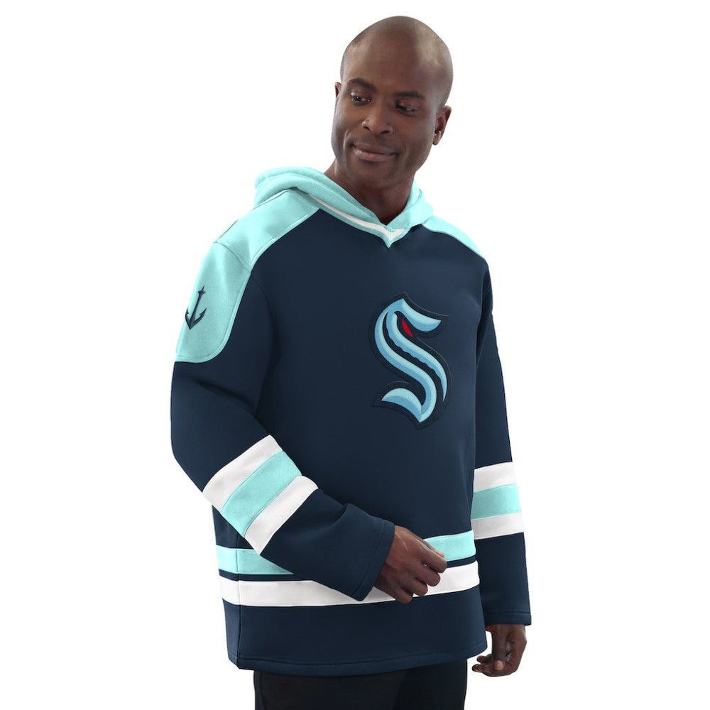 Seattle Kraken Starter Hockey Pullover Hoodie - Deep Sea Blue/Light Blue - NHL