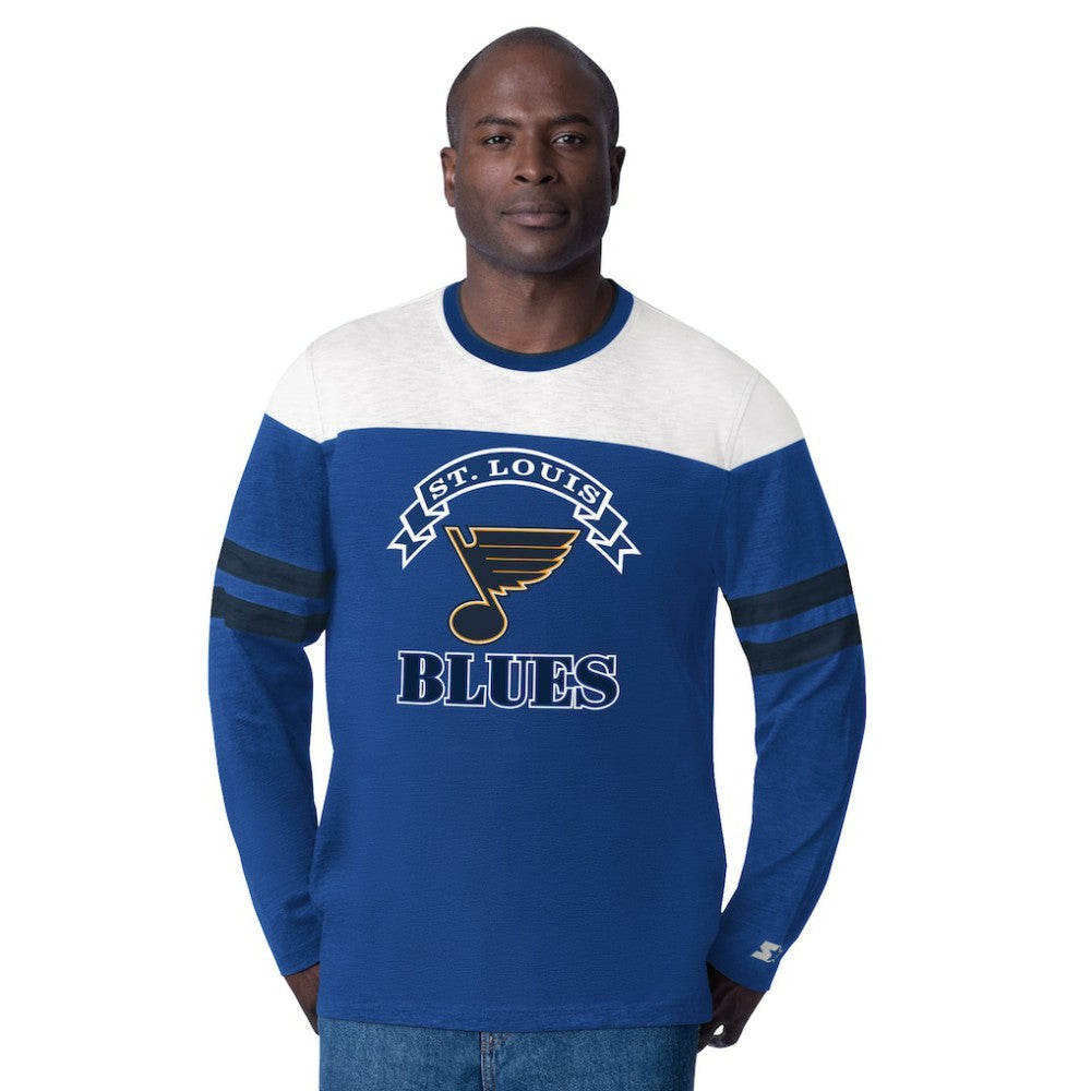 St. Louis Blues Starter Blitz Durene Long Sleeve T-Shirt - Blue - NHL