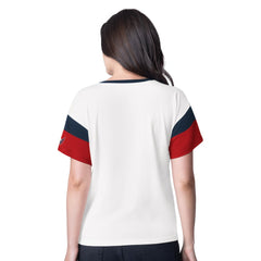 Washington Capitals G-III 4Her by Carl Banks Women's Rink Oversized Rhinestone V-Neck T-Shirt - White - NHL