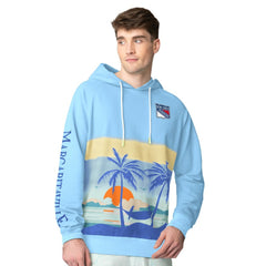 New York Rangers Margaritaville Island Dream Peached Pullover Hoodie - Blue - NHL