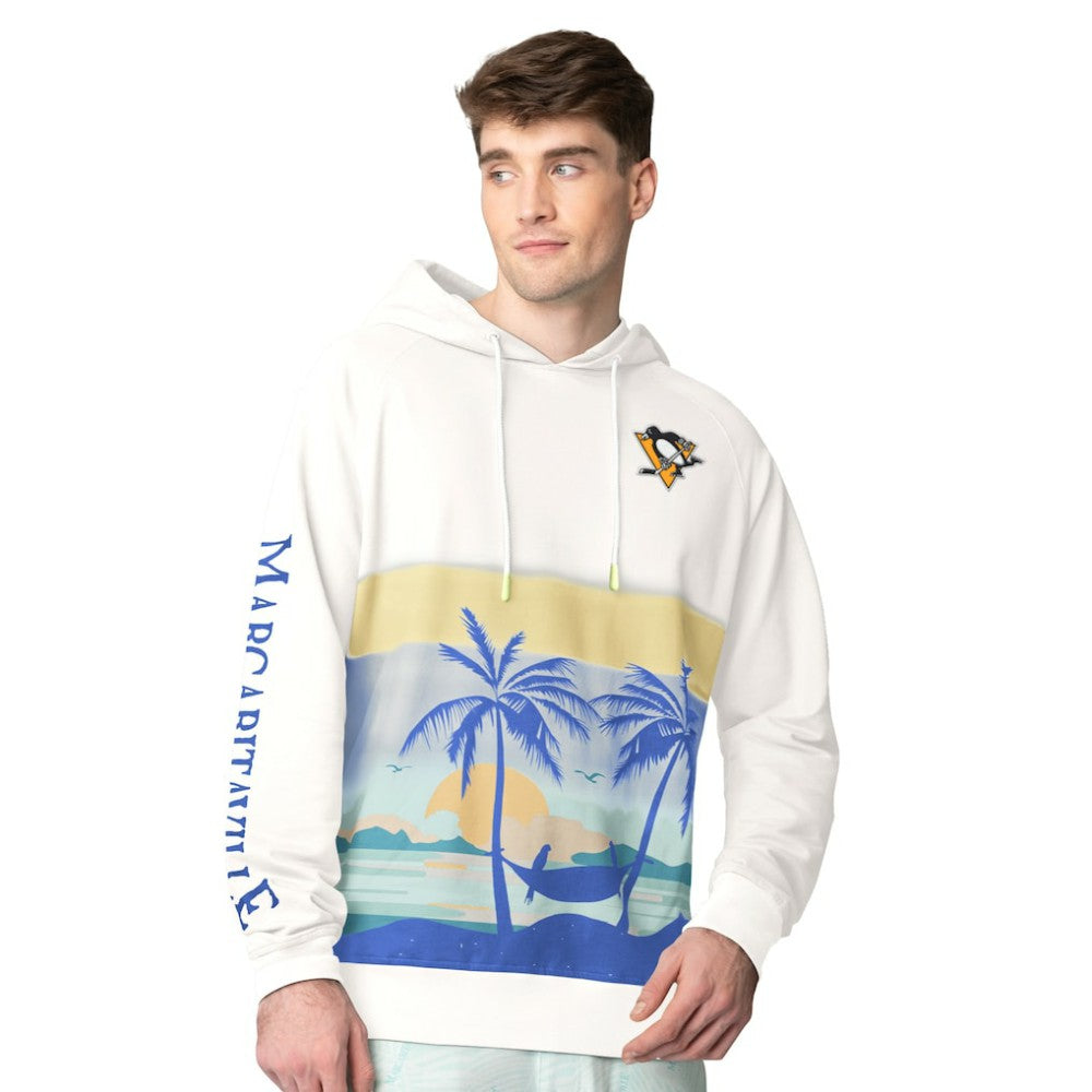 Pittsburgh Penguins Margaritaville Island Dream Peached Pullover Hoodie - Cream - NHL