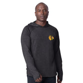 Chicago Blackhawks MSX by Michael Strahan Fast Track Raglan Long Sleeve Hoodie T-Shirt - Black - NHL