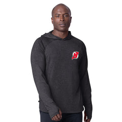 New Jersey Devils MSX by Michael Strahan Fast Track Raglan Long Sleeve Hoodie T-Shirt - Black - NHL