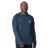 Seattle Kraken MSX by Michael Strahan Fast Track Raglan Long Sleeve Hoodie T-Shirt - Deep Sea Blue - NHL