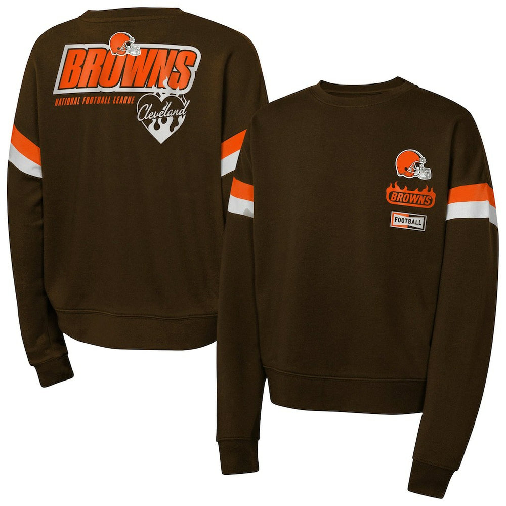 Cleveland Browns Girls Eternal Love Pullover Sweatshirt Brown | NFL