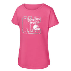 Cleveland Browns Girls Youth Signal Caller Dolman T-Shirt Pink | NFL