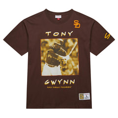 Tony Gwynn San Diego Padres Mitchell & Ness Cooperstown Collection Heavyweight Premium Player Vintage Logo T-Shirt - MLB