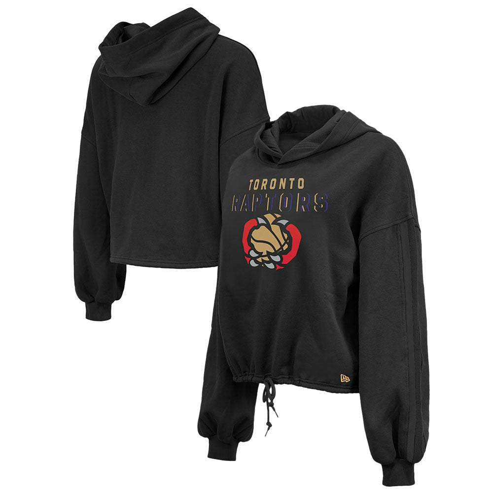 Toronto Raptors Women's 2024/25 City Edition Cropped Pullover Hoodie Black - NBA