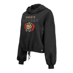 Toronto Raptors Women's 2024/25 City Edition Cropped Pullover Hoodie Black - NBA