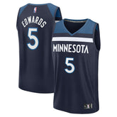 Anthony Edwards Minnesota Timberwolves Fast Break Replica Player Jersey Icon Edition Navy - NBA