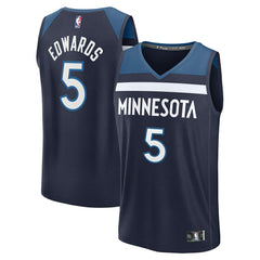 Anthony Edwards Minnesota Timberwolves Fast Break Replica Player Jersey Icon Edition Navy - NBA