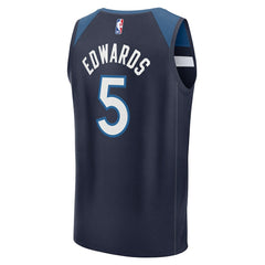 Anthony Edwards Minnesota Timberwolves Fast Break Replica Player Jersey Icon Edition Navy - NBA
