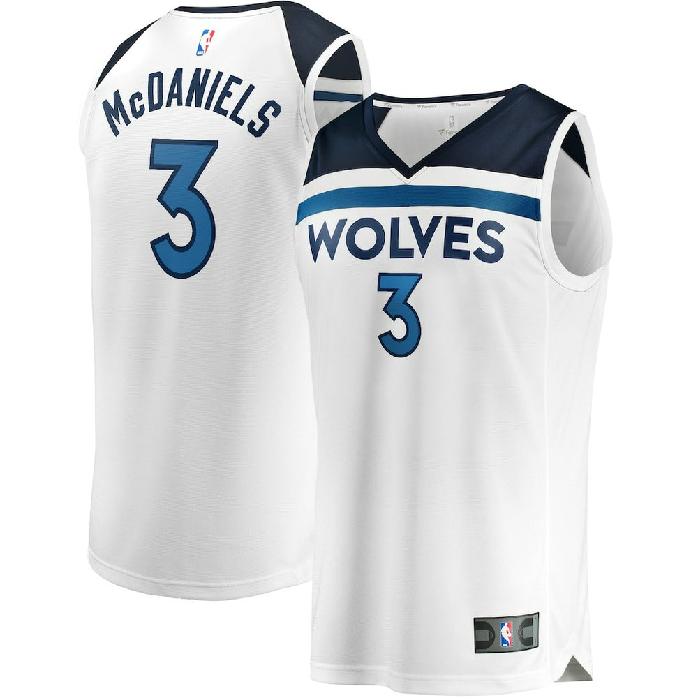 Jaden McDaniels Minnesota Timberwolves Fast Break Replica Player Jersey Association Edition White - NBA