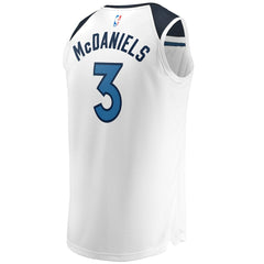 Jaden McDaniels Minnesota Timberwolves Fast Break Replica Player Jersey Association Edition White - NBA