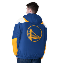 Golden State Warriors Starter Charger Half-Zip Pullover Jacket- Royal/Gold - NBA