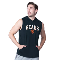Chicago Bears MSX by Michael Strahan Action Sleeveless Pullover Hoodie Navy | NFL
