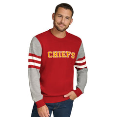 Kansas City Chiefs Tommy Hilfiger Acrylic Crewneck Pullover Sweater Red/Heather Gray | NFL