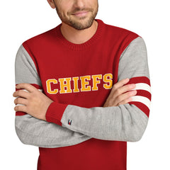 Kansas City Chiefs Tommy Hilfiger Acrylic Crewneck Pullover Sweater Red/Heather Gray | NFL