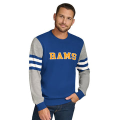 Los Angeles Rams Tommy Hilfiger Acrylic Crewneck Pullover Sweater Royal/Heather Gray | NFL