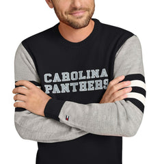 Carolina Panthers Tommy Hilfiger Acrylic Crewneck Pullover Sweater Black/Heather Gray | NFL