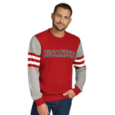 Tampa Bay Buccaneers Tommy Hilfiger Acrylic Crewneck Pullover Sweater Red/Heather Gray | NFL