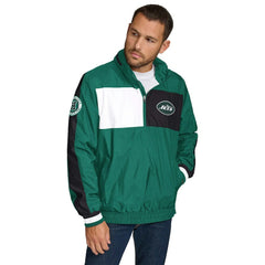New York Jets Tommy Hilfiger Gael Lightweight Half-Zip Hoodie Jacket Green | NFL