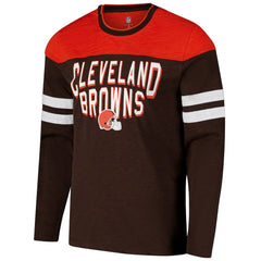 Cleveland Browns G-III Sports by Carl Banks Adaptive Hail Mary Long Sleeve T-Shirt Brown/Orange | NFL