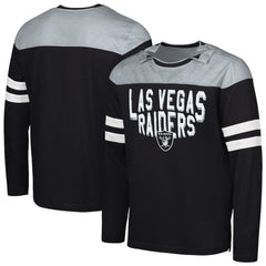 Las Vegas Raiders G-III Sports by Carl Banks Adaptive Hail Mary Long Sleeve T-Shirt Black/Silver | NFL
