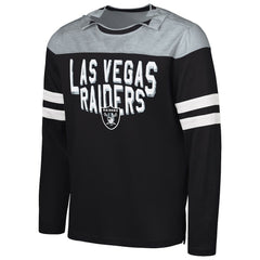 Las Vegas Raiders G-III Sports by Carl Banks Adaptive Hail Mary Long Sleeve T-Shirt Black/Silver | NFL