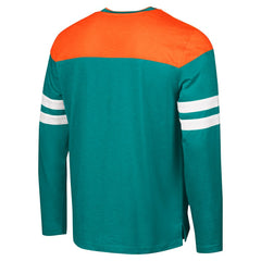 Miami Dolphins G-III Sports by Carl Banks Adaptive Hail Mary Long Sleeve T-Shirt Aqua/Orange | NFL