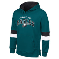 Philadelphia Eagles G-III Sports by Carl BanksMen's Adaptive Faceoff Pullover Hoodie Midnight Green/Black | NFL