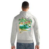 Las Vegas Raiders Margaritaville Time Flies Garment Dyed Pullover Hoodie Gray | NFL
