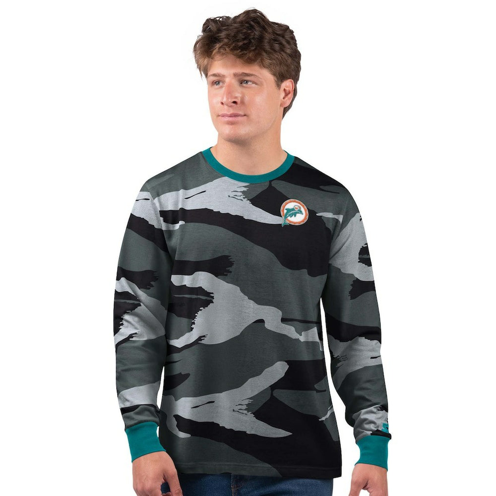 Miami Dolphins Starter Thursday Night Gridiron Vintage Logo Long Sleeve T-Shirt Gray/Charcoal | NFL