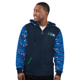 Seattle Seahawks Starter Thursday Night Gridiron Vintage Logo Full-Zip Hoodie Navy | NFL