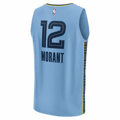 Ja Morant Memphis Grizzlies Fast Break Replica Player Jersey Statement Edition Light Blue - NBA
