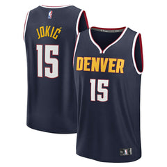 Nikola Jokic Denver Nuggets Fast Break Replica Player Jersey Icon Edition Navy - NBA