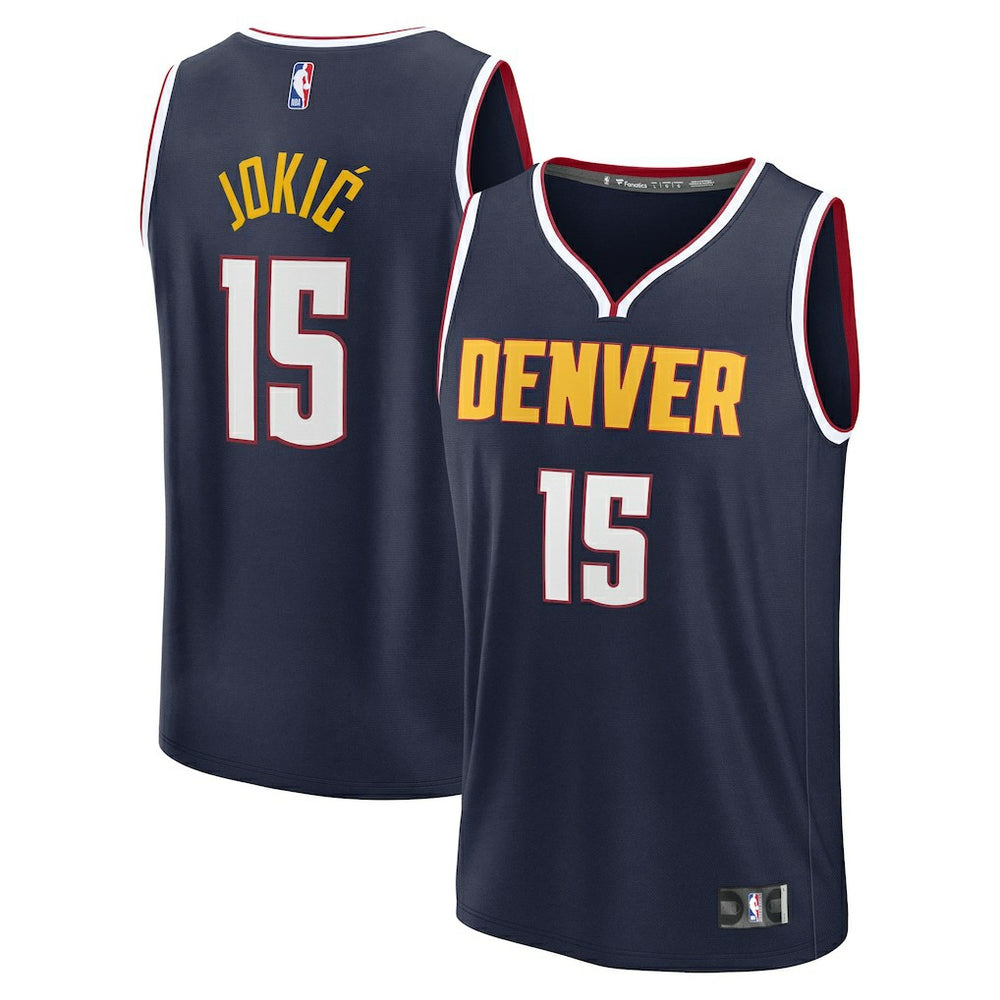 Nikola Jokic Denver Nuggets Youth Fast Break Replica Player Jersey Icon Editi- Navy - NBA