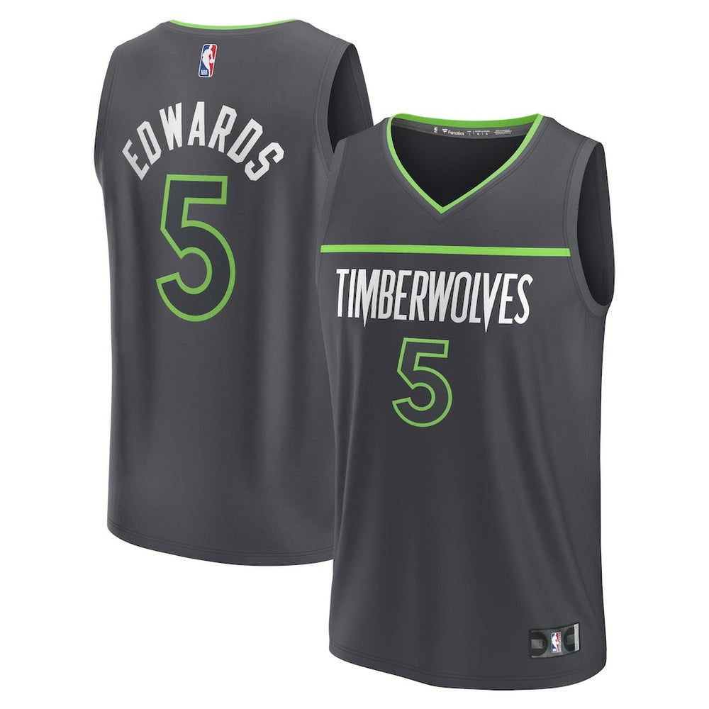 Anthony Edwards Minnesota Timberwolves Fast Break Replica Player Jersey Statement Edition Anthracite - NBA