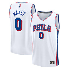 Tyrese Maxey Philadelphia 76ers Fast Break Replica Player Jersey Association Edition White - NBA