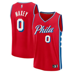 Tyrese Maxey Philadelphia 76ers Fast Break Replica Player Jersey Statement Edition Red - NBA