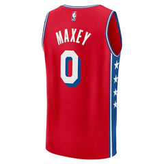 Tyrese Maxey Philadelphia 76ers Fast Break Replica Player Jersey Statement Edition Red - NBA