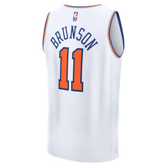 Jalen Brunson New York Knicks Fast Break Replica Player Jersey Association Edition White - NBA