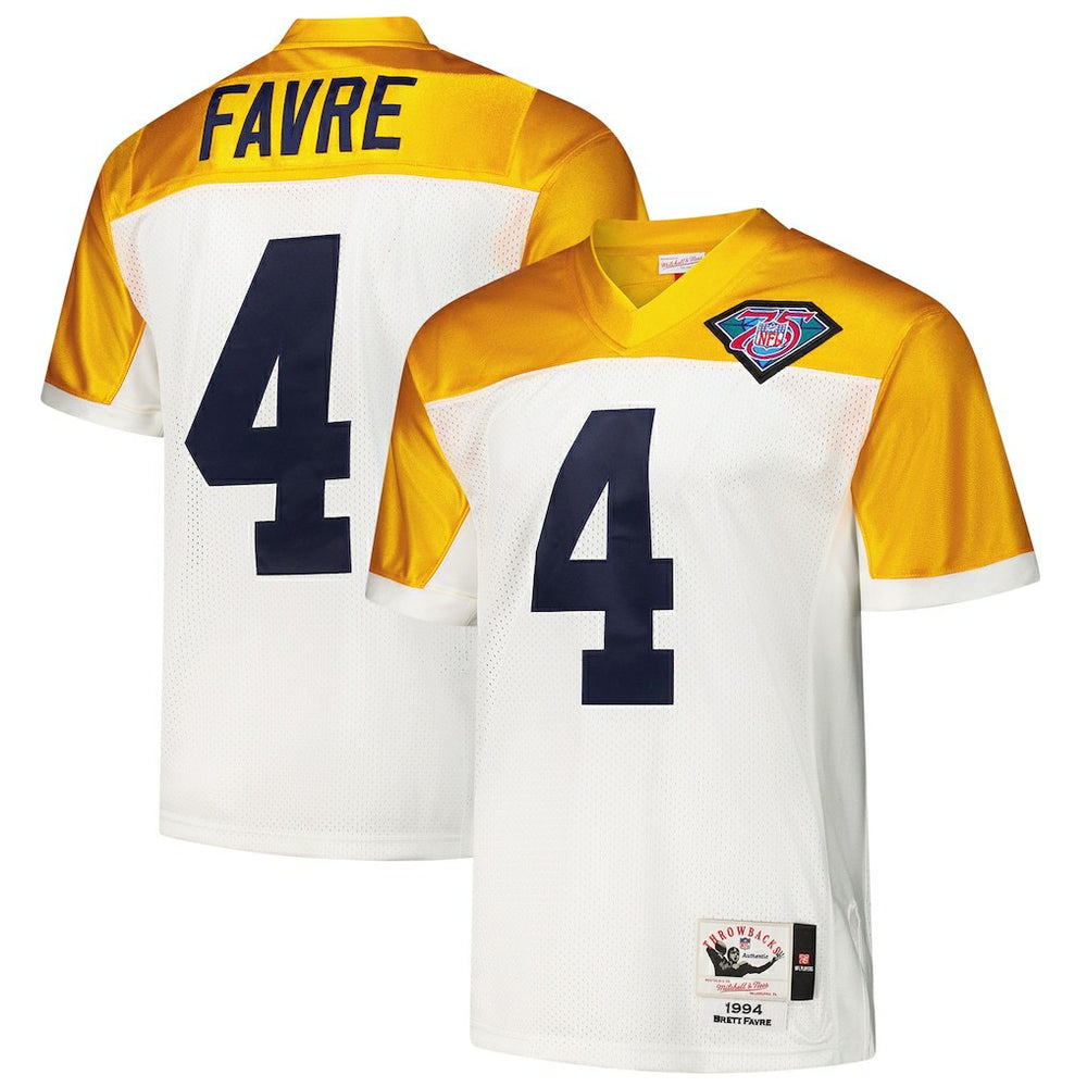 Brett Favre Green Bay Packers 1994 Authentic Throwback Retired Player Jersey White | Mitchell & Ness